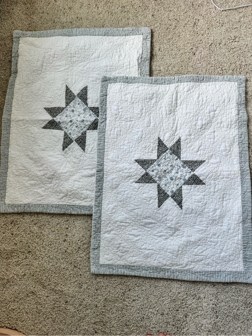 Set Of 2 Quilted Standard Pillow Cases